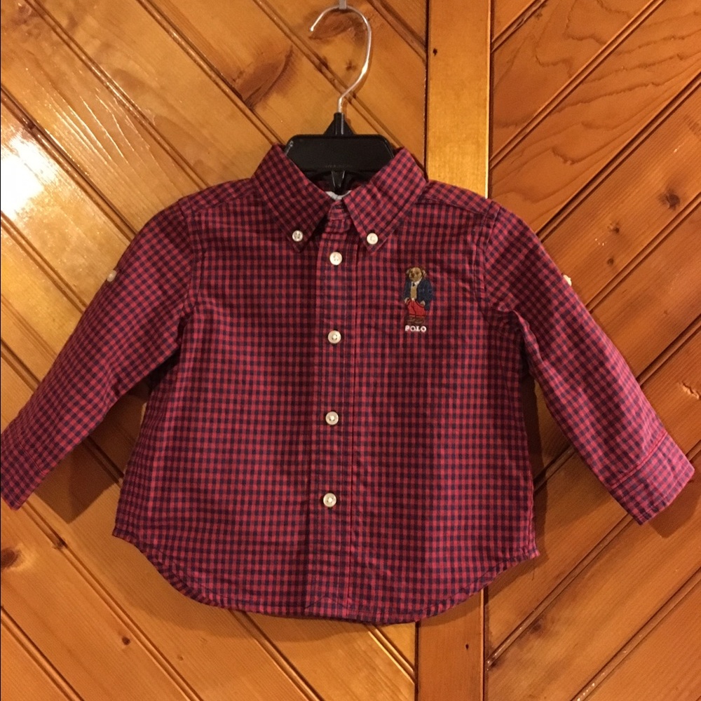 Toddler Polo Bear Oxford Cotton Shirt.
